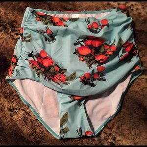 High-Waisted SWIM BOTTOMS Ruched Medium Lined NWT!